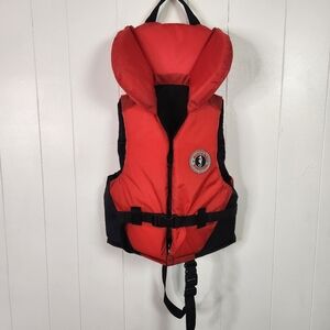 Mustang Zipper Buckle Life Jacket Red Youth Kids Size 80-90 Lb